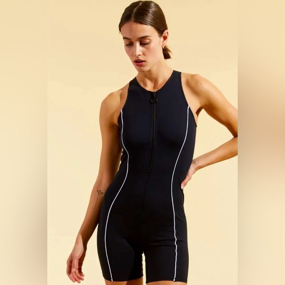 ALL ACCESS Turner Zip-Front Stretch Bodysuit